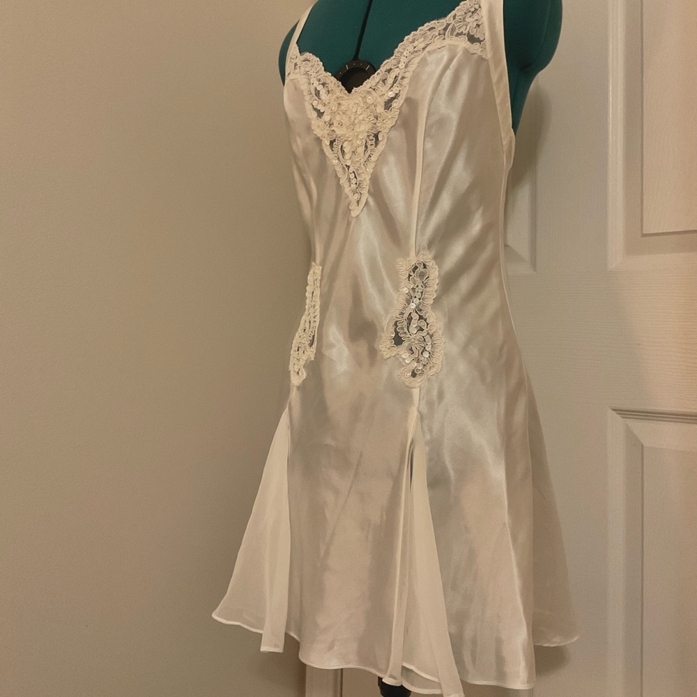SOLD White Lace Silk Victorias Secret Slip